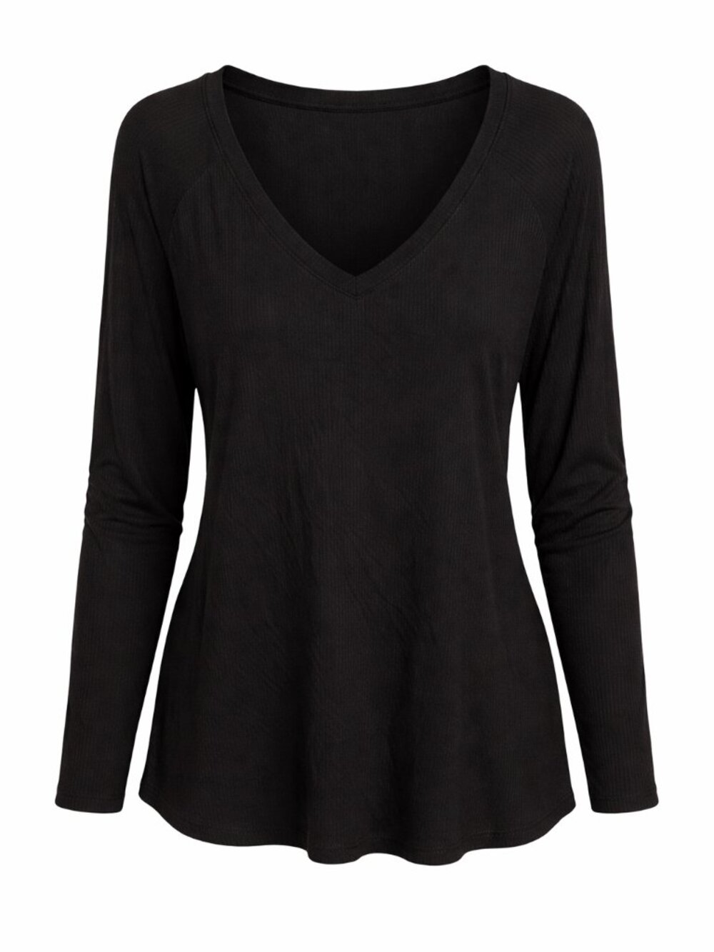 Evri Black V-Neck Long Sleeve Knit‎ Top 1X